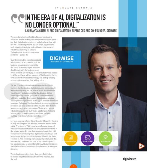 Page from INNOVATE Estonia: In the era of AI, digitalisation is no longer optional